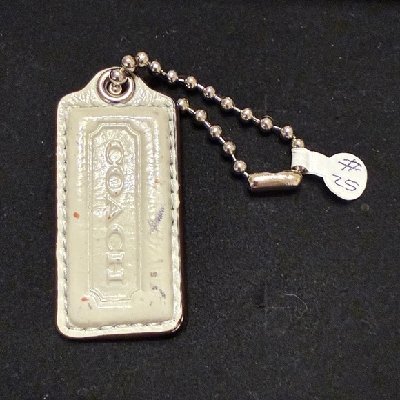 Coach Glossy  Silver Tag Keychain - Picture 3 of 4